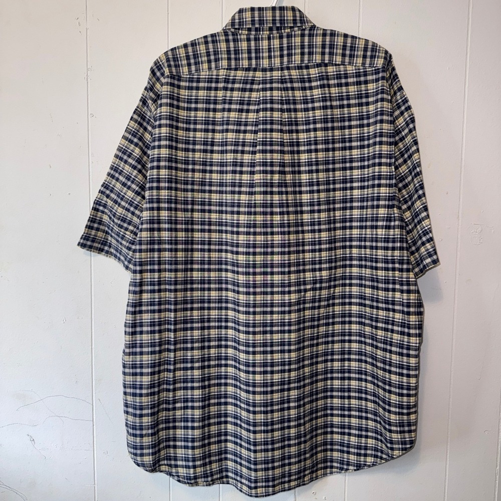 Ralph Lauren Blaire Mens XL Blue Yellow Plaid Short Sleeve Button‎ Down Shirt - Picture 2 of 7